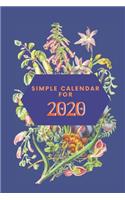 simple calendar for 2020