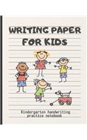 Writing Paper for Kids: Kindergarten Handwriting Practice Notebook Dotted Lined Sheets 2 Connect the Dots Worksheets Included.