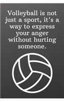 Volleyball is not just a sport, it's a way to express your anger without hurting someone.: Sports Journal Notebook-Inspirational Passion Funny Daily Journal 6x9 120 Pages