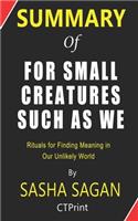 Summary of For Small Creatures Such as We by By Sasha Sagan - Rituals for Finding Meaning in Our Unlikely World