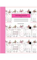 Wide Ruled Notebook Cat Composition Book: Kawaii Kittens for Girls Teens Kids Back to School College and Journaling. 8" x 10" 120 Pages. Vol 12