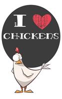 I Heart Chickens: A Cute Chicken Lovers Journal / Notebook / Diary Perfect for Birthday Present or Christmas Gift Great for kids, Teens or Students(6x9 - 110 Blank Li