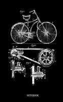 Notebook: Bicycle Bike In Vintage Retro Look Notebook: 6x9 A5 Dotted Art Book Or Drawing Journal For Teenager Men Women