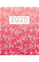 Weekly and Monthly Planner: Agenda Calendar and Schedule Organizer - Includes Holidays and Inspirational Quotes - Pink Coral Ombre Floral