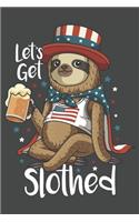 2020 Week To View Dated Planner Diary: Patriotic Sloth Uncle Sam Let's Get Slothed 6x9 Inches Paperback American Flag