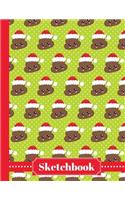 Sketchbook: Funny Christmas Poop Emoji Sketchbook Large 8.5x11 Blank 110 Page X-Mas Notebook For Drawing, Doodling, Sketching