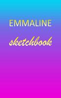 Emmaline: Sketchbook - Blank Imaginative Sketch Book Paper - Pink Blue Gold Custom Letter E Personalized Cover - Teach & Practice Drawing for Experienced & As