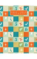 2018-2019 Planner: Mid-Century Retro Pattern Undated Monthly, Weekly, and Daily Planner(4 Calendar Schedule Organizer Notebook)