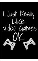 I Just Really Like Video Games OK Journal Notebook