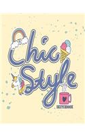 chic style sketcbook: Chic style on yellow cover (8.5 x 11) inches 110 pages, Blank Unlined Paper for Sketching, Drawing, Whiting, Journaling & Doodling(4 Chic Style on Yellow Sketchbook)
