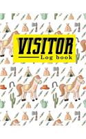 Visitor Log Book: Visitor Entry Register Format, Visitor Sign In System, Visitor Register Format, Visitors Register Book, For Signing In and Out, 8.5 x 21, Cute Cowbo(8 Visitor Log Books)