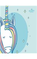 Notebook: Unicorn on blue cover and Dot Graph Line Sketch pages, Extra large (8.5 x 11) inches, 110 pages, White paper, Sketch, Draw and Paint(3 Unicorn on Blue Notebook)