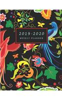 2019-2020 Weekly Planner: Large Two Year Planner with Floral Cover and Coloring Pages (Volume 4)