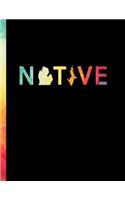 Native: Michigander Journal, Wide Ruled for Michigan Resident, Art, Water Color Artist, Crafts, painter, canvas, Yooper, Troll, Detroit, Lansing, Ann Arbor,