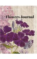 Flowers Journal: 7.44 X 9.69 - Blank-Lined Journal with Faded Flowers Image in Background on Every Page - (Diary/Notebook)