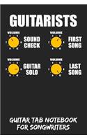 Guitarists - Volume Sound Check First Song Guitar Solo Last Song
