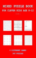 Mixed Puzzle Book for Clever Kids Age 8-12