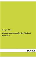 Anleitung Zum Ausstopfen Der Vogel Und Saugetiere