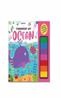 Ocean Fingerprint Art Activity Book for Children Age 4 - 9 years with Thumbprint Gadget | Colouring Book for Kids