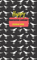 Happy Thanksgiving dinosaur coloring book