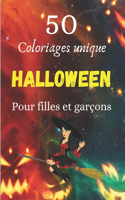 50 Coloriages uniques pour filles et garçons - Halloween: Le grand livre de Halloween - Sorcières, monstres et fantômes à colorier