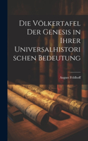 Die Völkertafel der Genesis in ihrer universalhistorischen Bedeutung