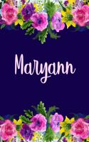 Maryann: Personalized Name Pink Floral Design Matte Soft Cover Notebook Journal to Write In. 120 Blank Lined Pages