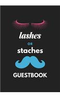 Lashes or Staches: Baby Gender Reveal Party Supplies Boy or Girl Baby Shower Pink and Blue Guest Book Blank Lined Journal Notebook to Write In Memory Keepsake Gift Tra