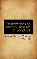 Observations on Various Passages of Scripture