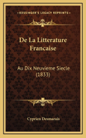 De La Litterature Francaise