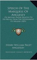 Speech Of The Marquess Of Anglesey