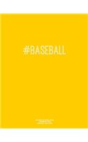 Notebook for Cornell Notes, 120 Numbered Pages, #BASEBALL, Gold Cover