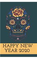 Happy new year 2020: skull 2020 Wishes you all the best S: 6"x9" Lined 120 pages Journal Notebook, Ruled Unique Diary: 6 inches wide x 9 inches high, fits in most purses