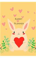 Rabbit Planner: Animal, Mammal, Book Gifts For Women Men Kids Teens Girls Boys, Monthly Schedule (110 Pages, Lined, 6 x 9)