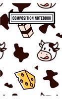 Cow Wide Ruled Composition Notebook