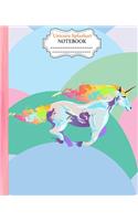 Colorful Unicorn Splashart Notebook: : Colorful Running Unicorn Splash Art Notebook Wide Ruled 7.5 x 9.25 in, 100 pages book, glossy cover for young artist, student, boys, girls, teache