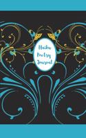 Haiku Poetry Journal: Blank 5" x 8" Gold & Blue Floral Butterfly Design