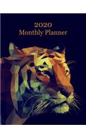 2020 Monthly Planner: Tiger Cover - Includes Major U.S. Holidays and Sporting Events