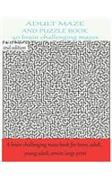 ADULT MAZE AND PUZZLE BOOK 40 brain challenging mazes A brain challenging maze book for teens, adult, young adult, large print 2nd edition: grate for developing problem solving skills, spatial awareness and critical thinking skills.