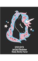 2020 January-December Weekly/Monthly Planner: LGBT Transgender Cute Unicorn Calendar Scheduler & Organizer With Monthly Goals Overview