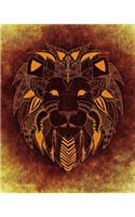 Abstract Lion Dot Grid Bullet Journal: 150 Page Notebook 8 X 10 Inches