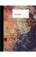 Blue Rusty Industrial Music Sheet Staff Paper Journal Notebook, 8.5 x 11