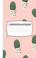 Composition Notebook: Cactus on Pink, Colleg Ruled Lined, 100 pages