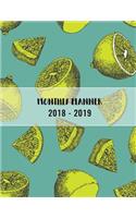 2018-2019 monthly planner: 2 years planner including daily, weekly, monthly organizer green orange fruit