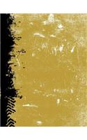 Metallic Gold and Black: (8.5 X 11 Lined) Blank Grunge School Color Notebook College Ruled