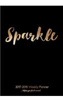 2017-2018 Weekly Planner: 7x10 Planner and Diary with Gold Sparkle Cover, 198 Pages, Two Page Spread Per Week with Space for Notes, to Do Lists, Etc. the Planners Runs August