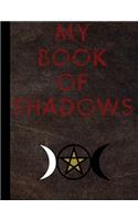 My Book of Shadows-Blood Red Letters-Dark Brown Leather-Triple Goddess, College