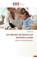 Les Devoirs de Lecture En Première Année