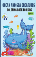 Ocean and Sea Creatures Coloring Book for kids ages 4-8