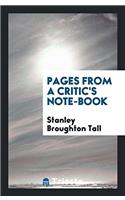 Pages from a Critic's Note-book